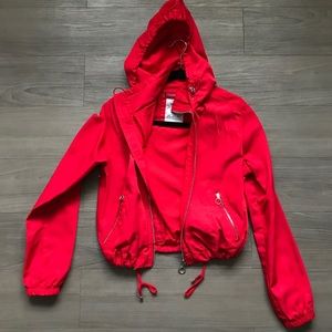 Red rain jacket